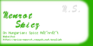 menrot spicz business card